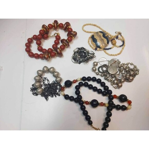 Lot of 6 Necklaces different materials, Boho / Retro - Picture 1 of 9